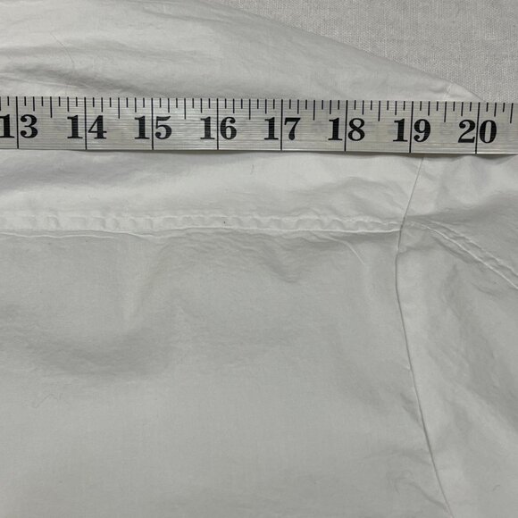 Jason Wu Womens White Button Down Shirt M Cotton Stretch Long Sleeve Oversized - Picture 10 of 11